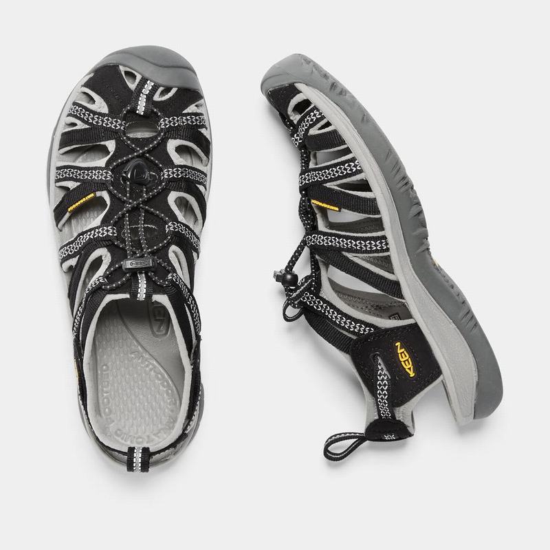 Keen Whisper Womens Hiking Sandals Black/Grey NZ Sale (3670-JNYSB)